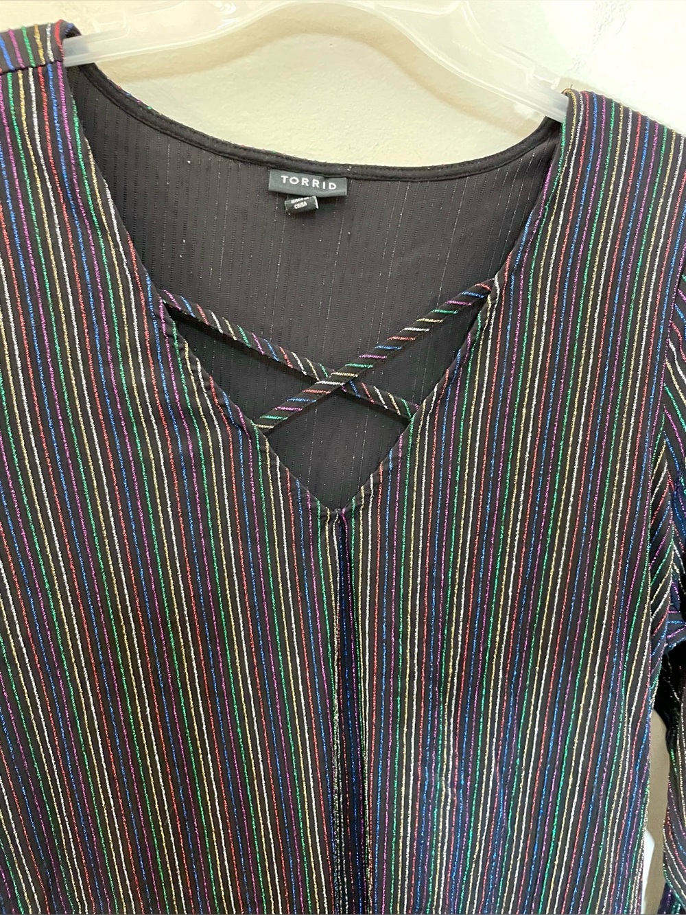 Rainbow Glitter Keyhole Torrid Top 2X